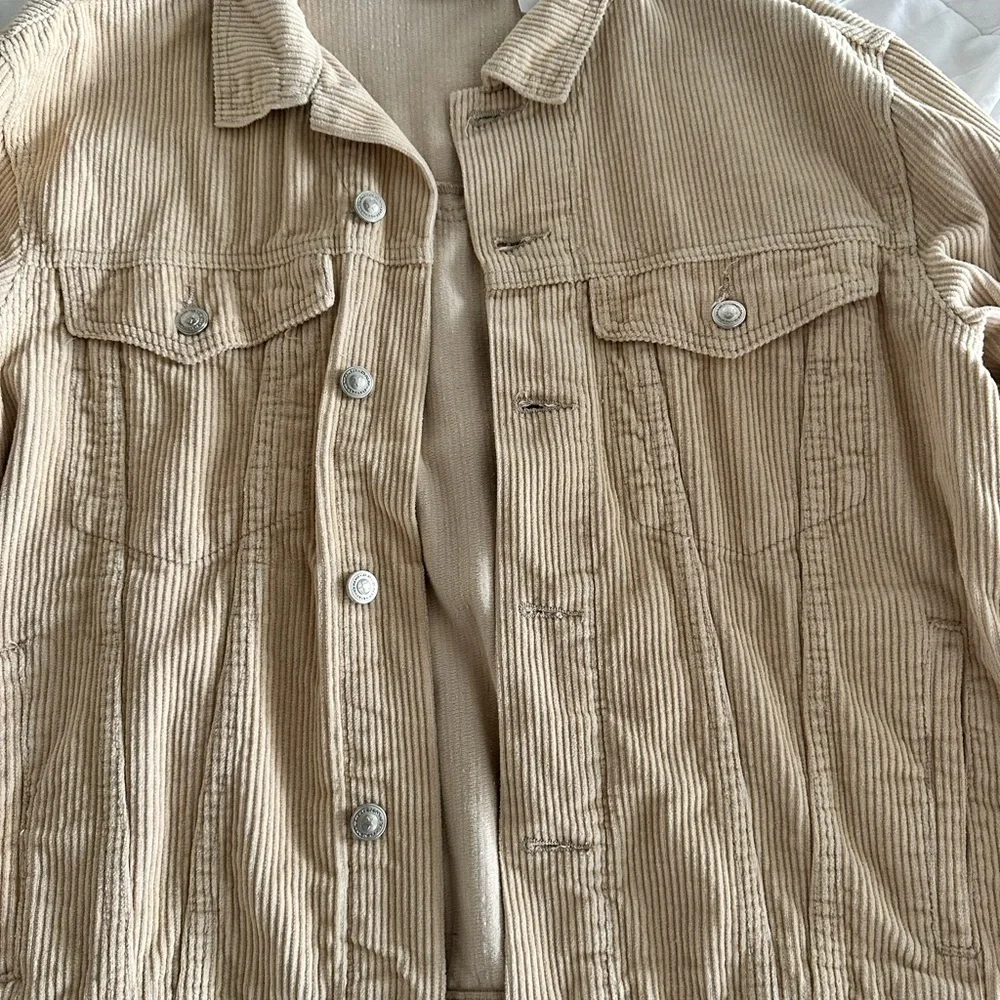 princess polly beige western corduroy button up jacket